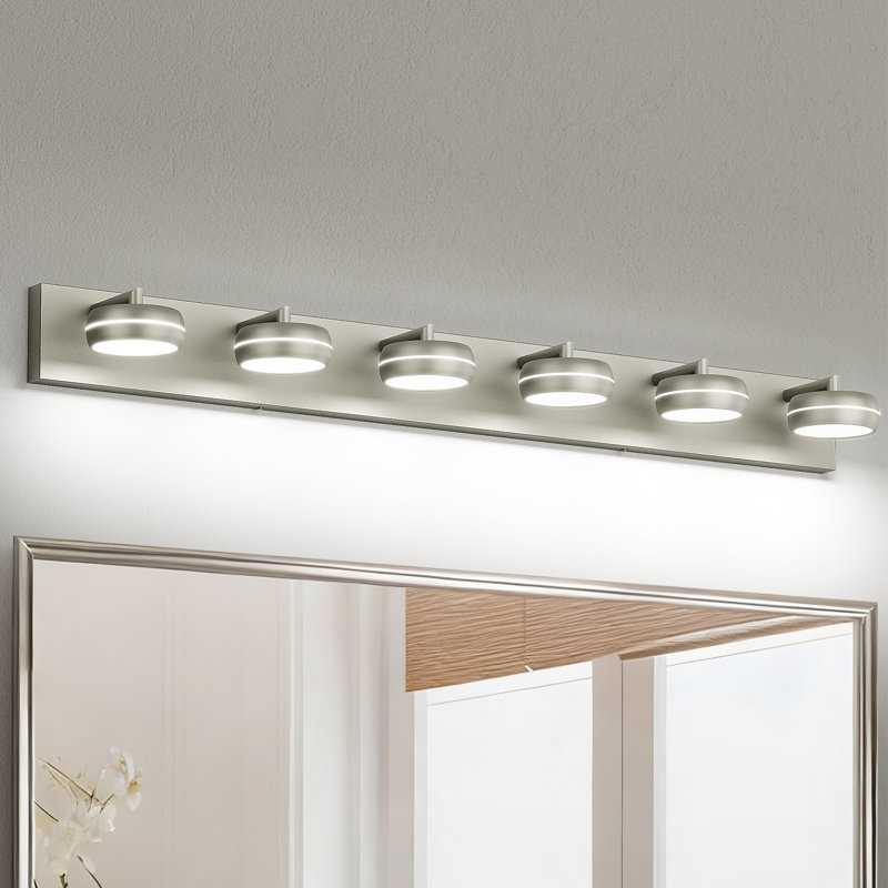 Luminaire de salle de bain à DEL à intensité variable à lumières multiples 5500K, Six lumières