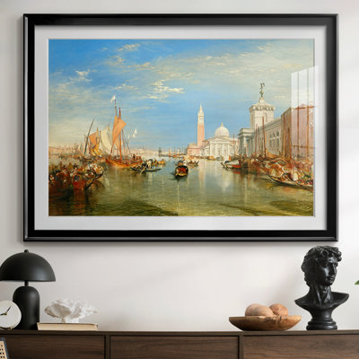 Venice: The Dogana and San Giorgio Maggiore-J.M.W. Turner-Framed Print with Mat and glass-1834