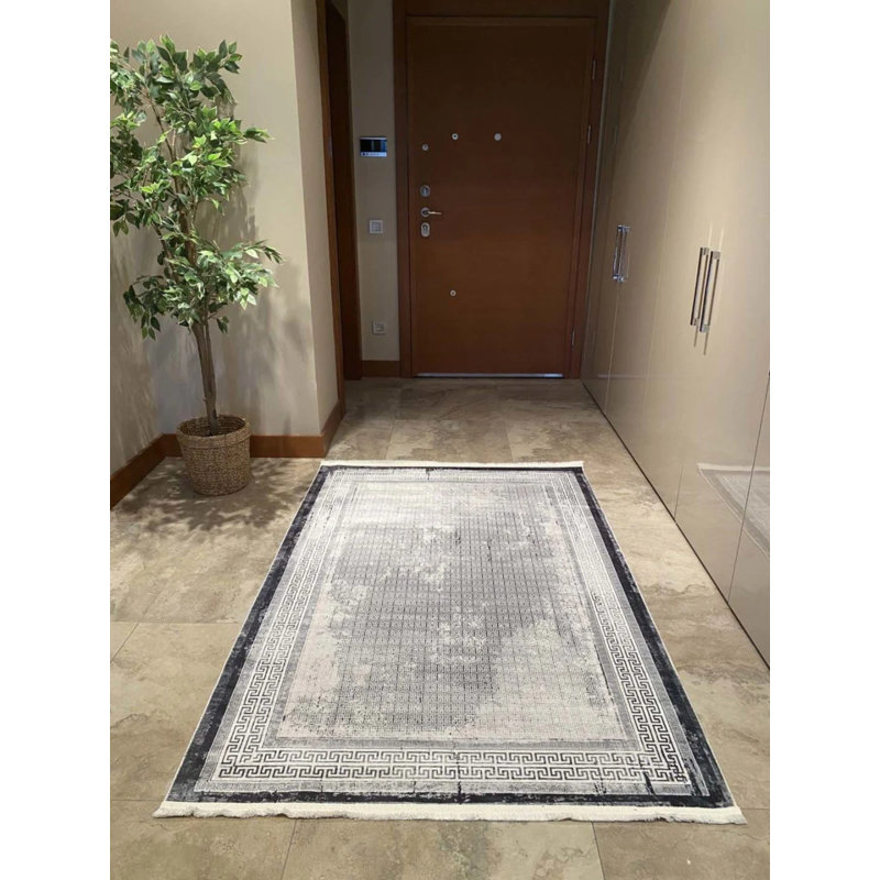 Tapis en coton avec envers antidérapant Lanney, Rectangle 3 pi 3 po x 7 pi 3 po