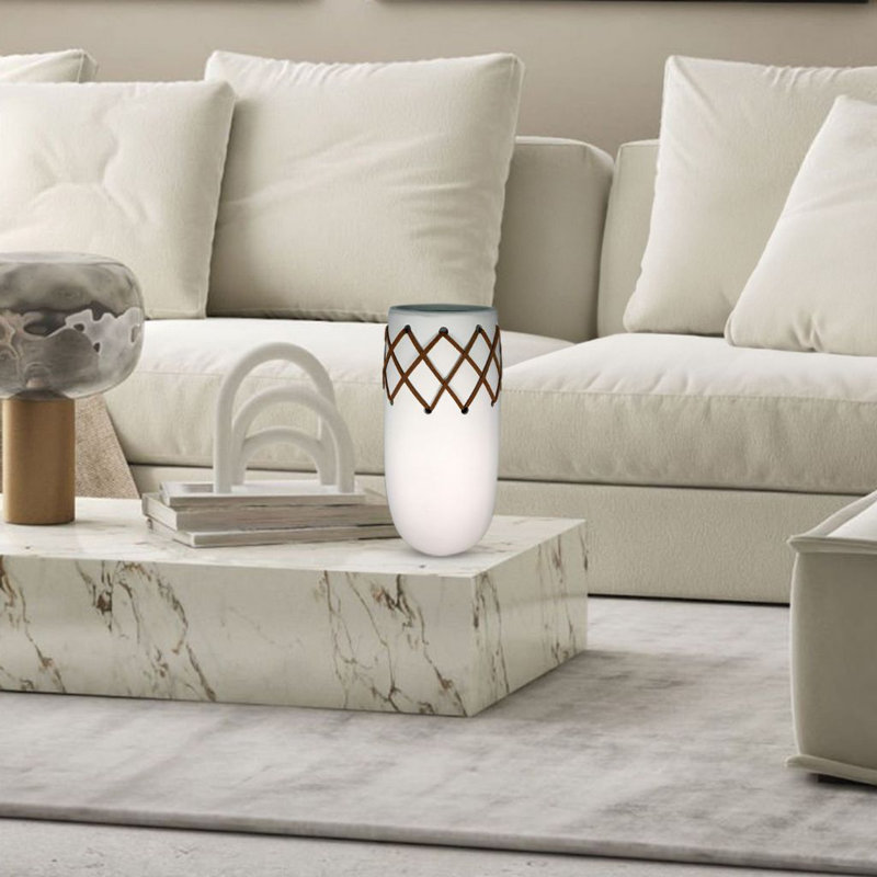 Vase en céramique brillant style Sud-Ouest, Blanc