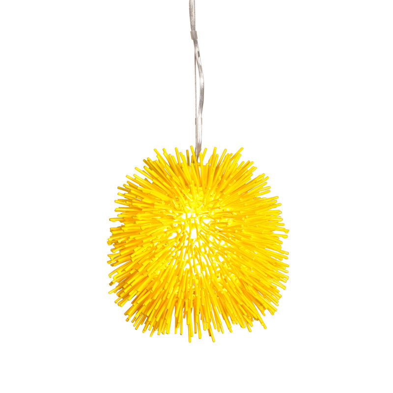 Urchin 1-Light Mini Pendant - Un-Mellow Yellow, Yellow, 10" H x 9" W x 9" D