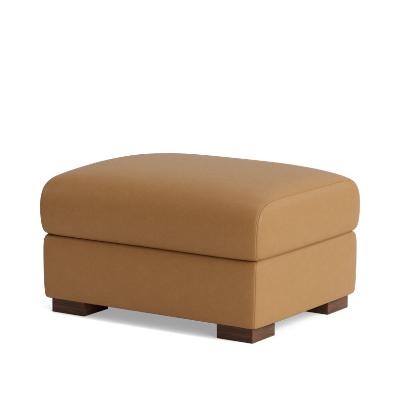 Catalina Ottoman, Leather - Butterscotch