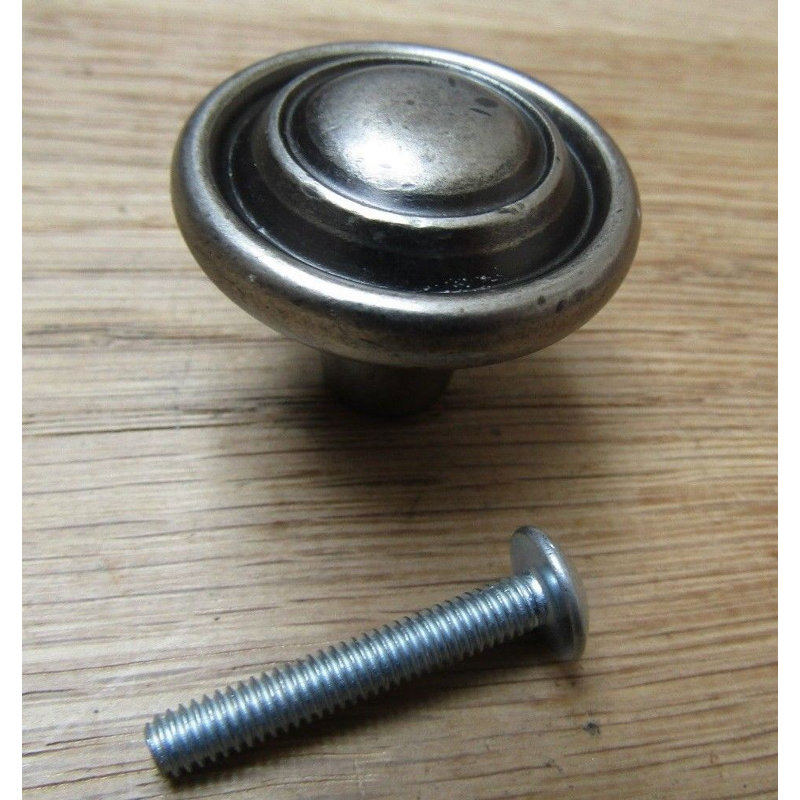 Clem 30mm Diameter Mushroom Knob, Antique Iron
