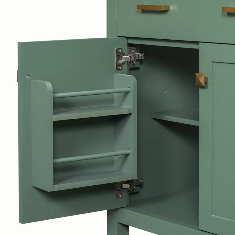 Meuble-lavabo moderne simple avec lavabo en céramique, Vert