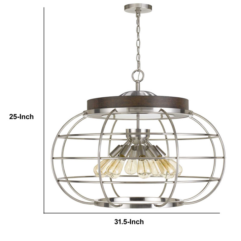 Lustre en forme de globe à 8 lumières unique et accrocheur Doron