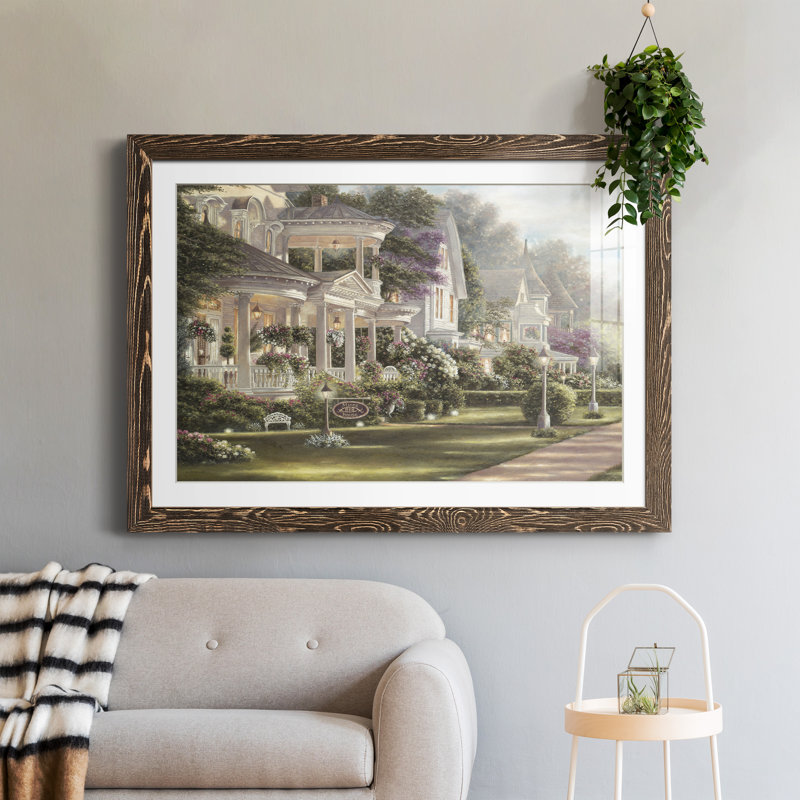 Minns House - peinture encadrée, H 37,5 po x l 27,5 po x P 1,5 po, Encadré de bois de noyer