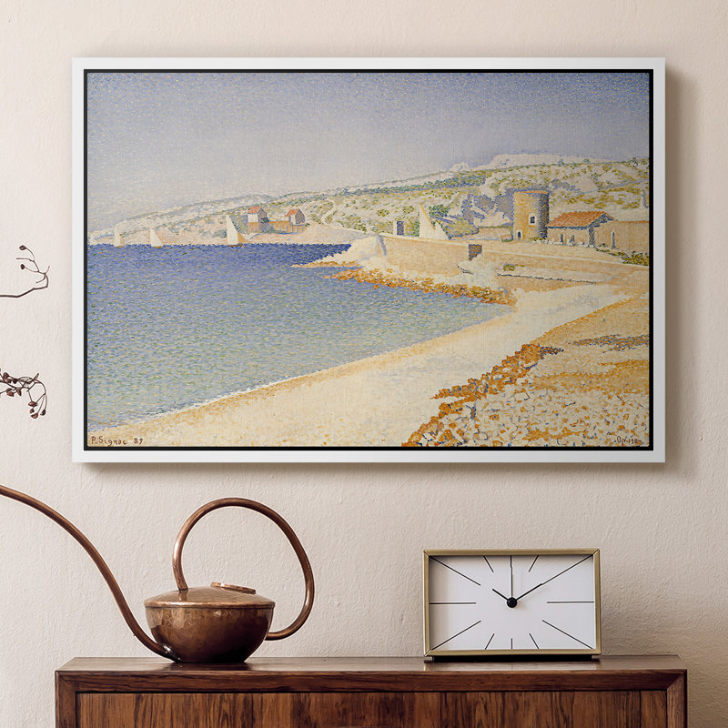 La jetée à Cassis, Opus 198, 1889 - Paul Signac, toile tendue avec châssis, 16 x 24, Blanc