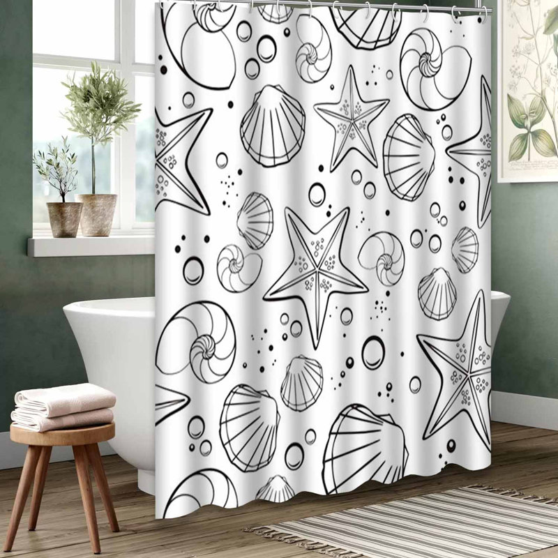 Rideau de douche bleu imperméable, rideaux de douche pour la salle de bain avec 12 crochets, 72" L x 84" W