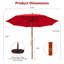 Parasol octogonal en polyester de 114 po Lanis-827865936