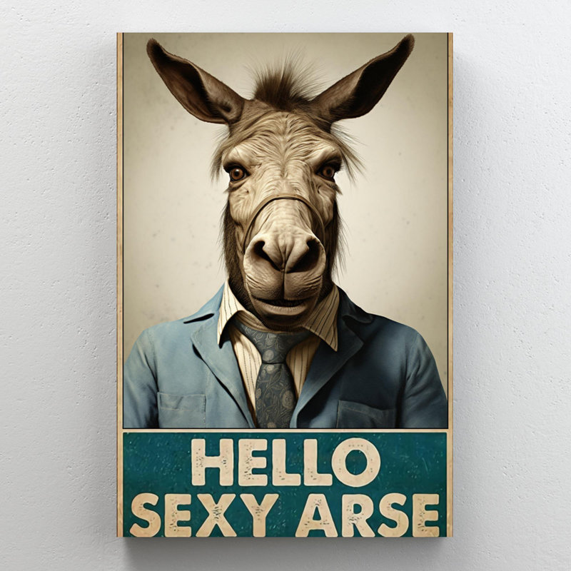 «Kirick Donkey Hello, Ass», impression sur toile, H 36 po x l 24 po x P 1,25 po