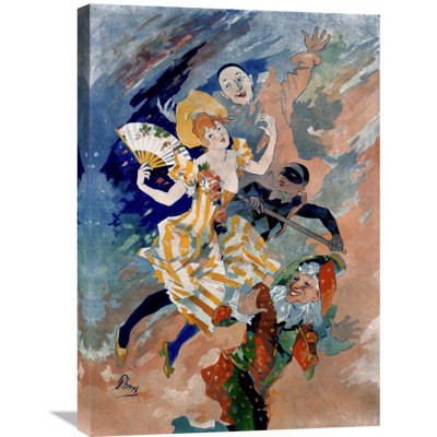 Jules Cheret Les La Pantomime - Wrapped Canvas Painting