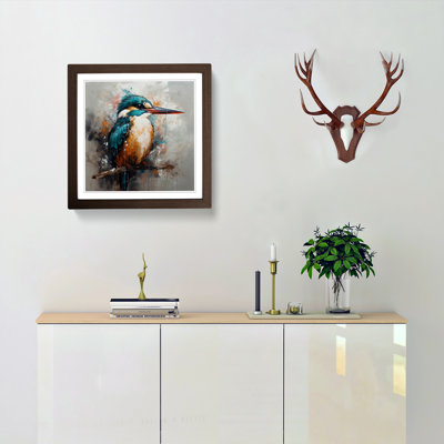 Kingfisher Abstract Expressionism No.5 - Framed Print