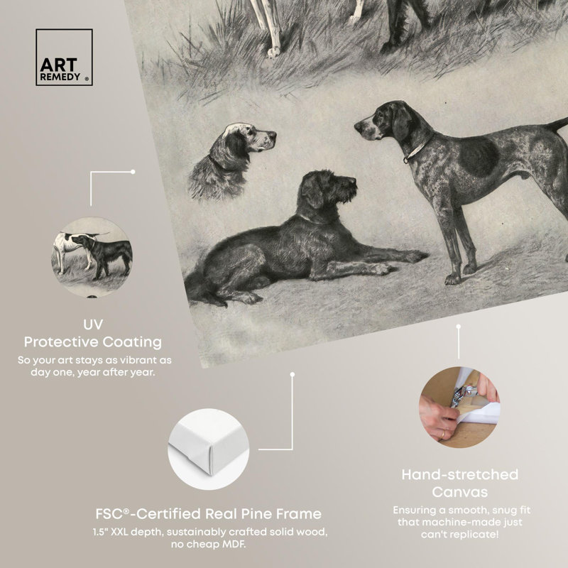 Generations of Dogs II Black and White Canvas Art