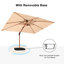 Parasol en porte-à-faux rectangulaire en bois avec base à roulettes 9 pi x 12 pi ReInaliz, beige-961709876