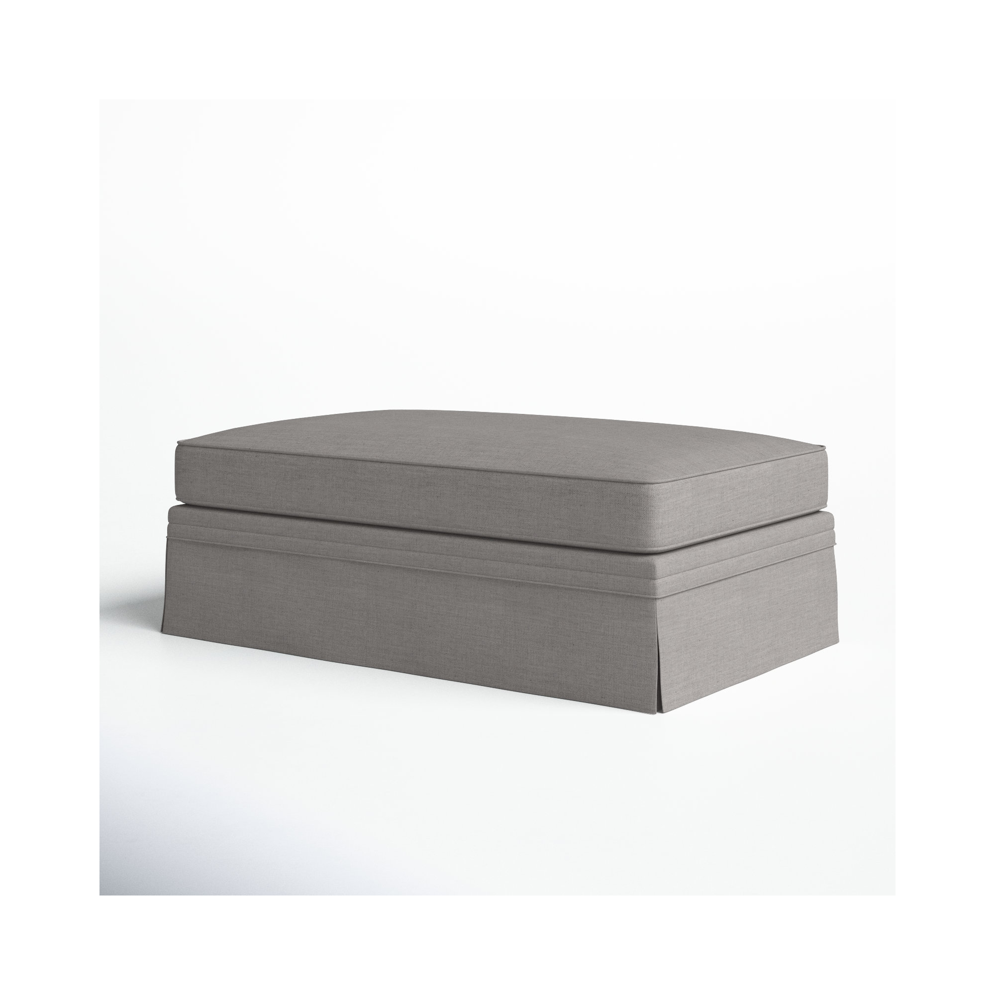 Shelby Upholstered Storage Ottoman, Cast Silver Sunbrella®