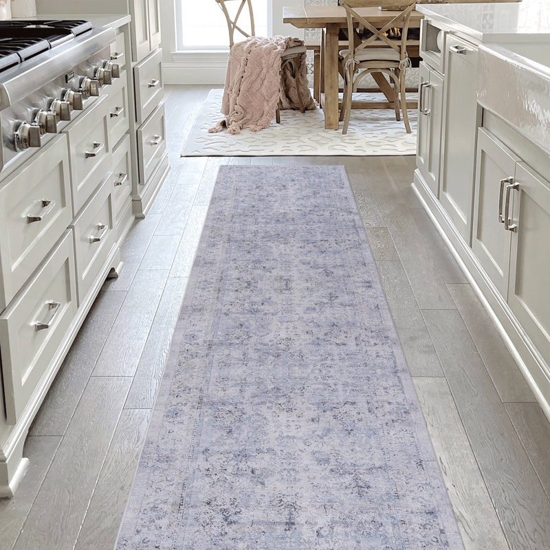 Washable Teifi 2'6'' x 10' Runner Teifi (Blue+, 2'6'' x 10')