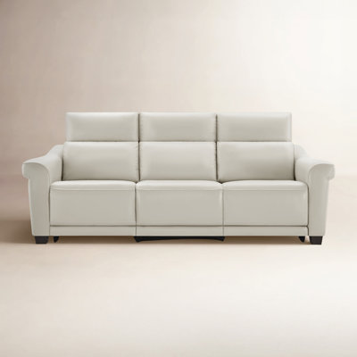 94'' Genuine Leather Power Reclining Sofa With Solid Wood