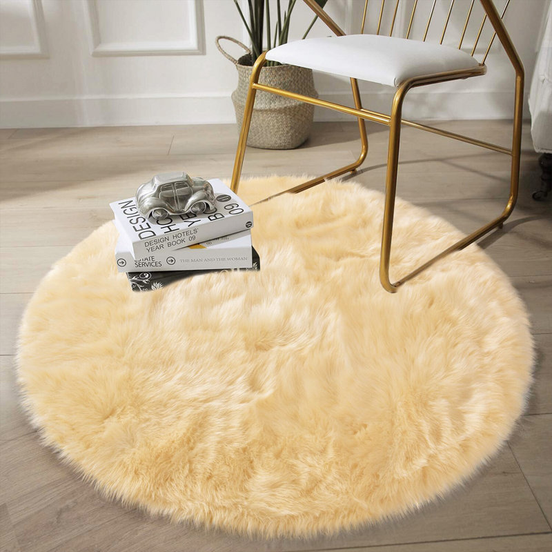 Sheepskin Indoor Rug, Round 5'