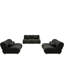 4 chenilles modulaires surdimensionnées, noires avec coussins cylindriques confortables pour la vie et la maison dans des coussins élégants en tissu, salon