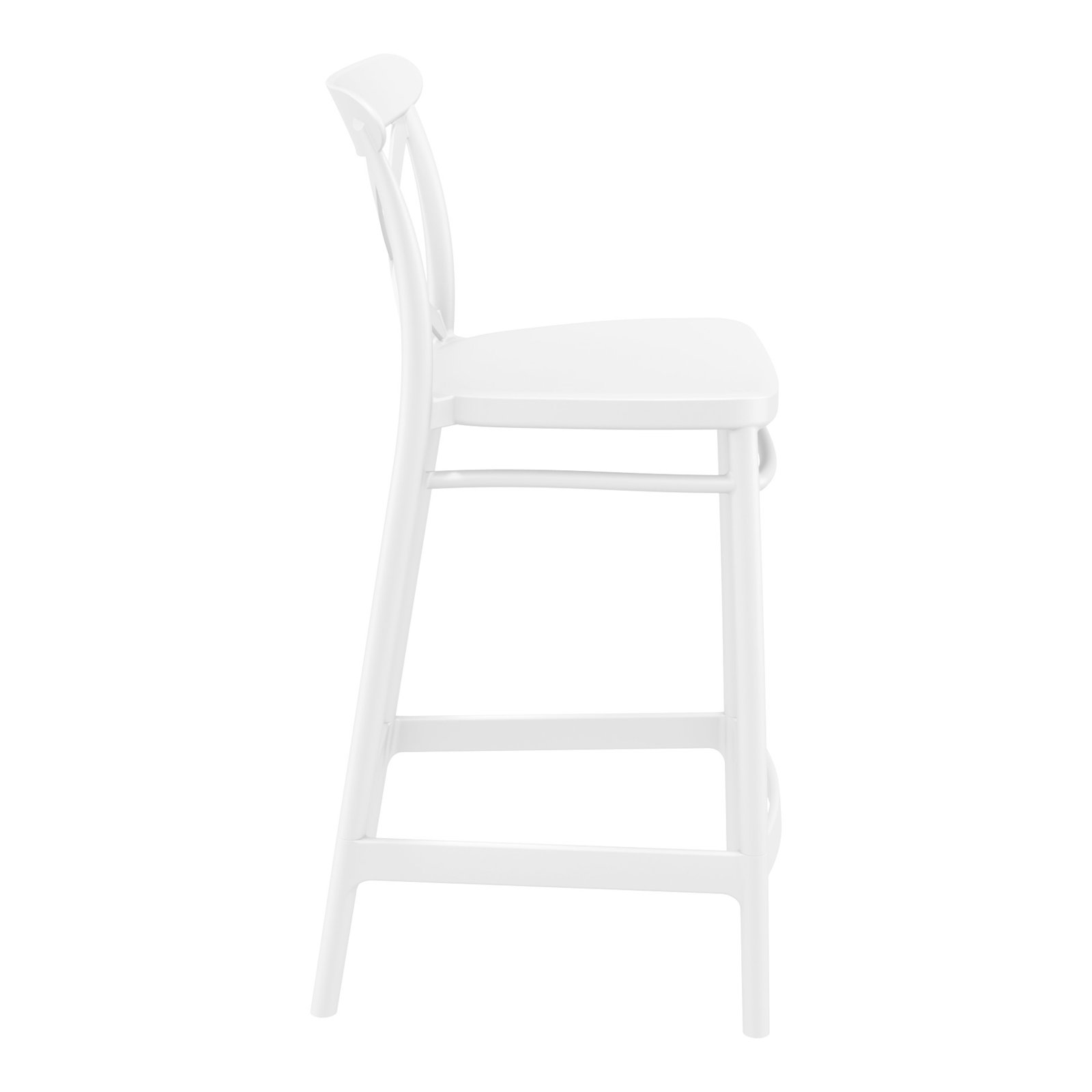 Bijou Outdoor Bar Stool, White, Counter Stool (25.6" Seat Height)