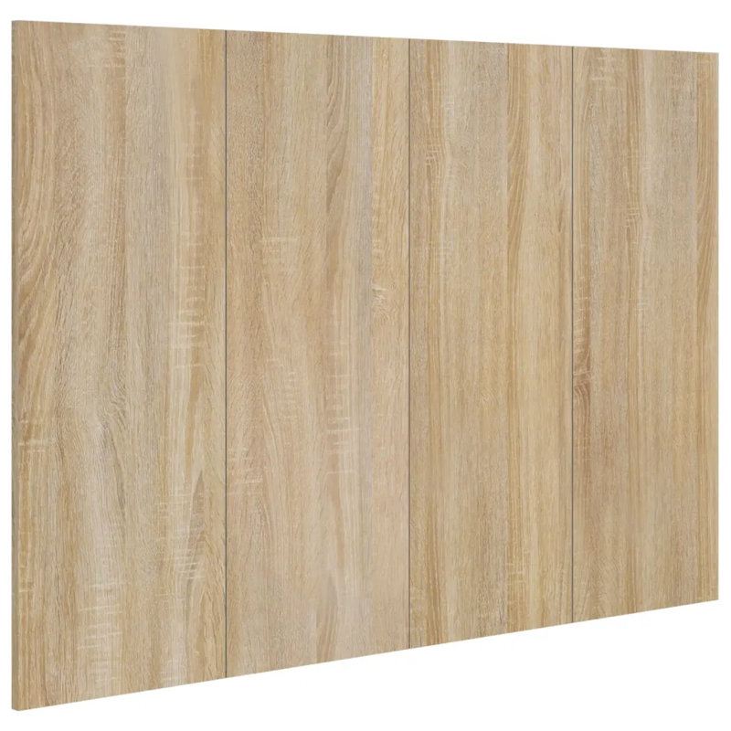 vidaXL Bed Headboard Engineered wood Double Decorative Inlays, Oak