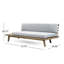  Ensemble de canapé d'extérieur en bois d'acacia en forme de V 4 pièces avec table basse, coussins gris