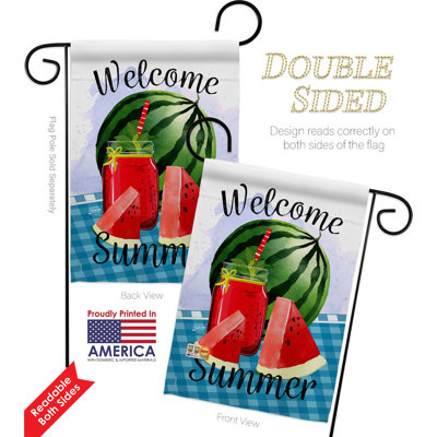 Ensemble de drapeaux en polyester 18,5 po x 13 po Watermelon Summer