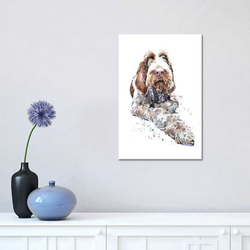 Spinone II - Painting on Canvas, Wrapped Canvas, 30.48 cm H x 45.72 cm W