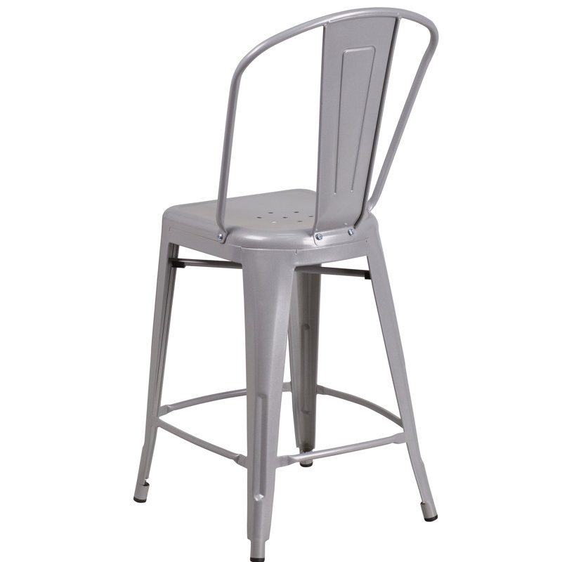 Tabouret de bar 24,25 po Flara, Argent argent