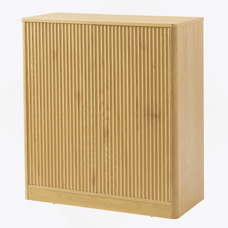 Buffet ondulé moderne de 31,5 pouces, armoire de rangement incurvée de conception contournée, armoire à 2 portes avec fonction de rangement, convenant à la cuisine / chambre à coucher / salon