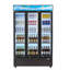 Réfrigérateur commercial de type commercial, refroidisseur de boissons vertical de 26,8 pieds cubes / 760L, réfrigérateur à 3 portes vitrées avec caisson lumineux personnalisable, 12 tablettes réglables, éclairage à DEL doux et roulettes