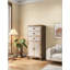 Armoire de rangement rustique en bois avec porte découpée décorative - H 50,79 po-1246535547