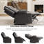 Ensemble de causeuse modulaire inclinable manuelle avec porte-gobelets en acier inoxydable, fauteuil coulissant en cuir végétalien Gravity, noir-828928262