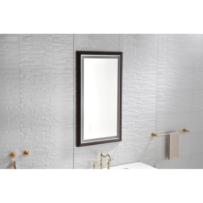 Multifunctional Bathroom LED Mirror With Smart Touch Controls, 40" x 24"