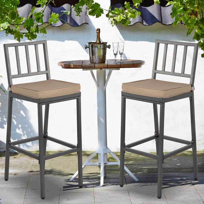 Tabouret de bar 40,1 po avec coussin Randin, gris