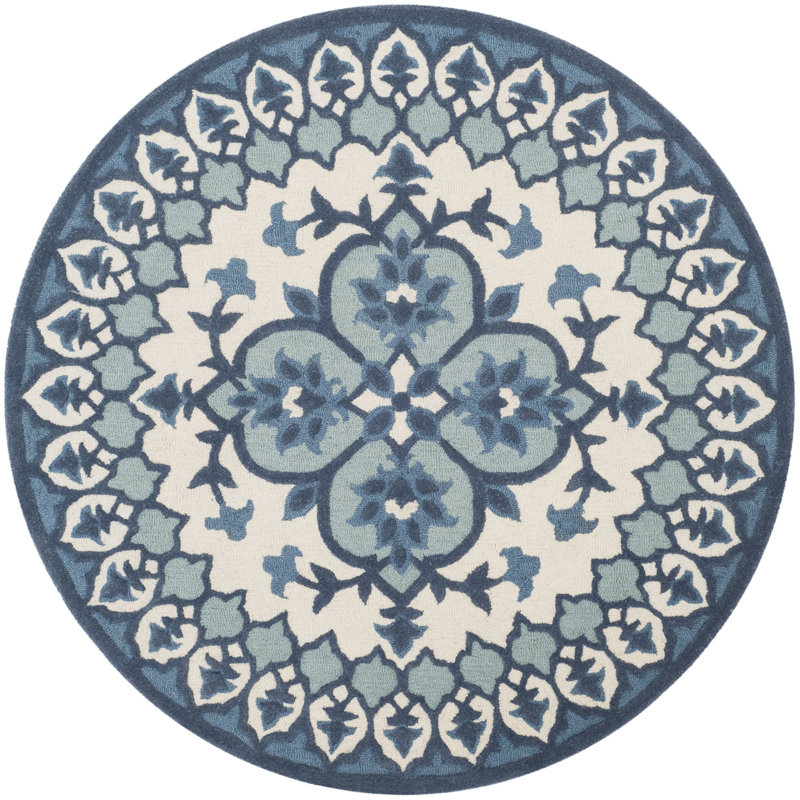 Miu Hand Tufted Wool Geometric Rug, Round 5'
