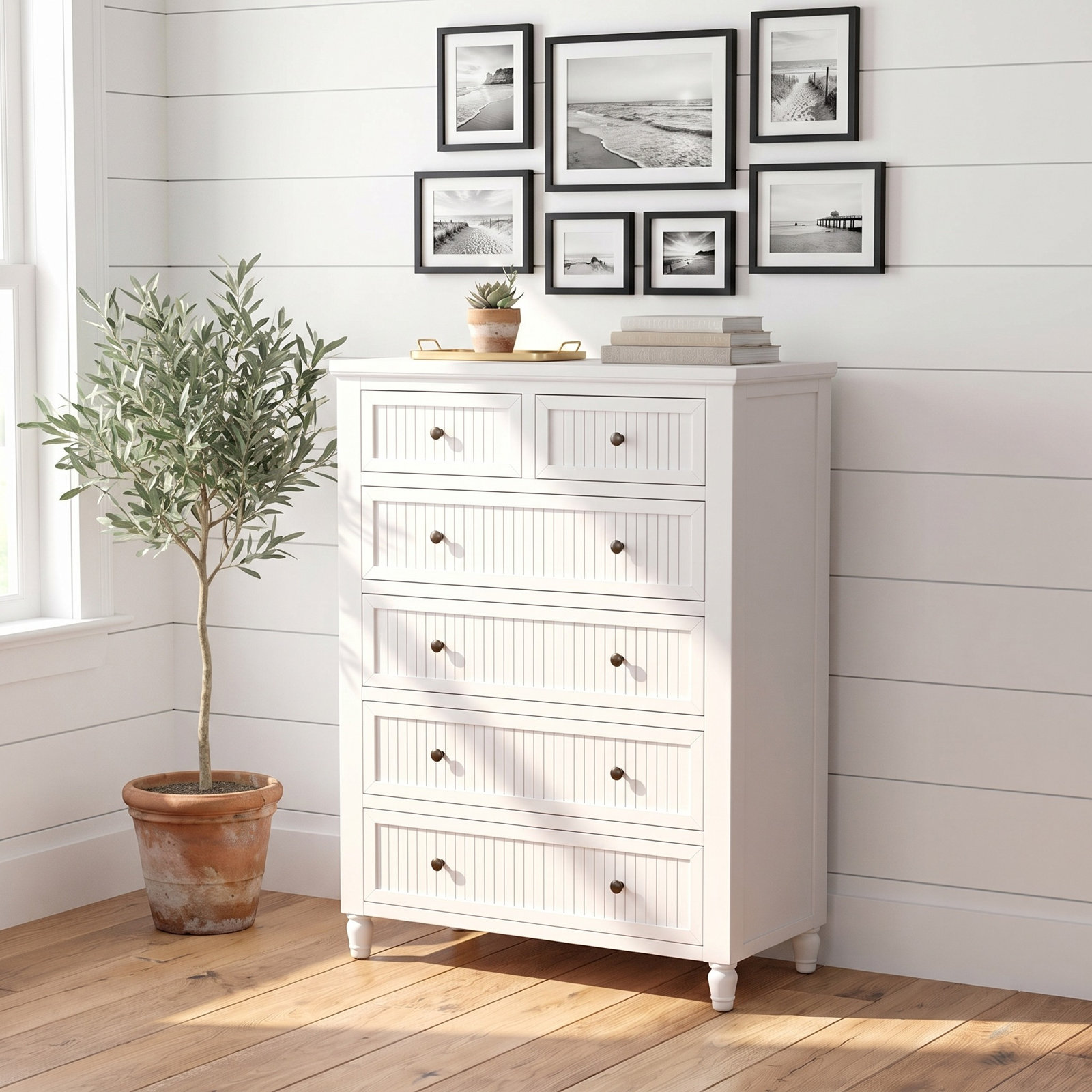 Pearce 6-Drawer Chest, White