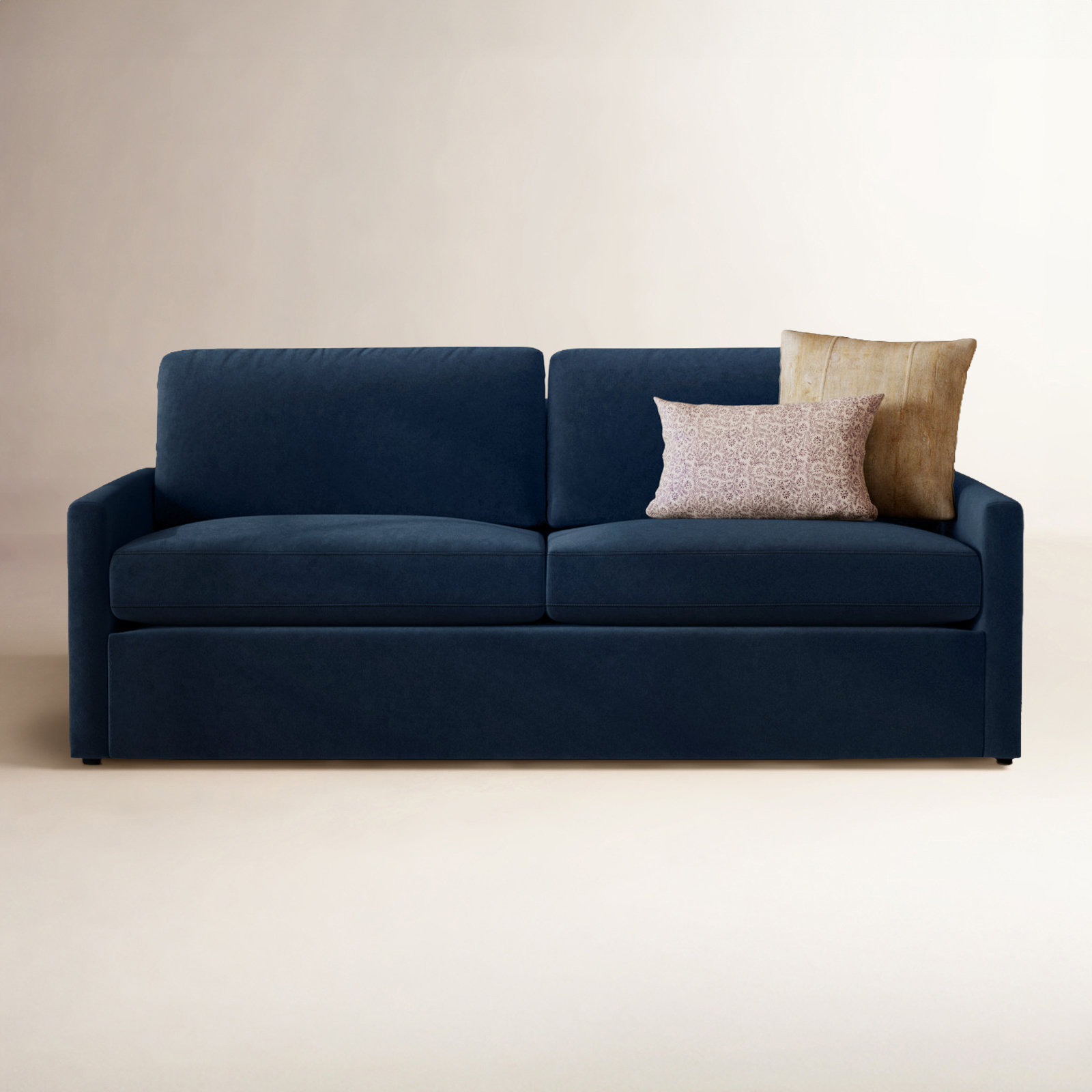 Savannah 85'' Upholstered Sofa, Bella Ink Blue Performance Velvet