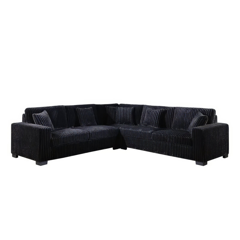 Canapé modulaire Rachel, Noir, noir, noir, noir