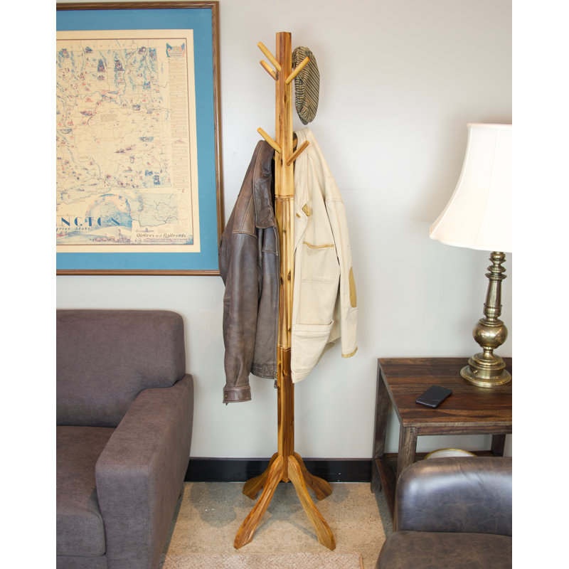 Lark Manor Aiydan Solid Wood Freestanding Coat Rack & Reviews | Wayfair