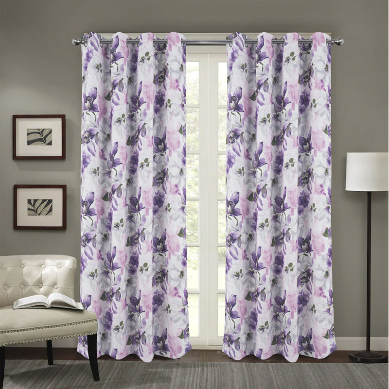 Simervir Blackout Curtain Single Panel, Lilac
