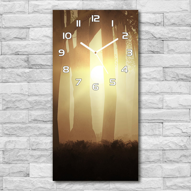 Iraima Glass Wall Clock, Brown/White