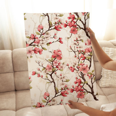 Impression florale de fleur de cerisier Sakura asiatique non encadrée