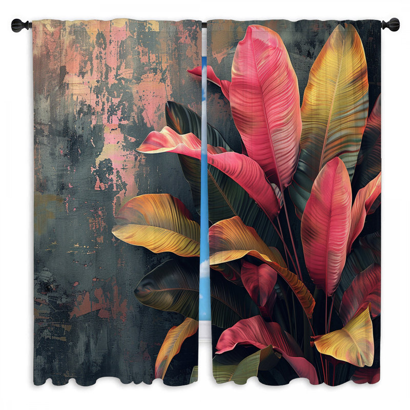 Rideaux de fenêtre Tropical Plants, L 40 po x L 82 po