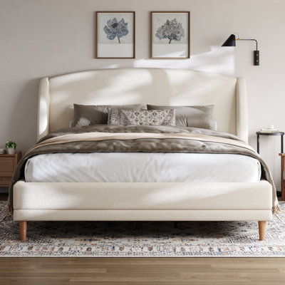 Lit plateforme tapissier Romano Boucle