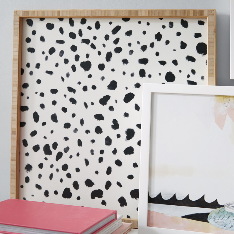 'Small Dots' Framed Print on Wood, 20" H x 20" W