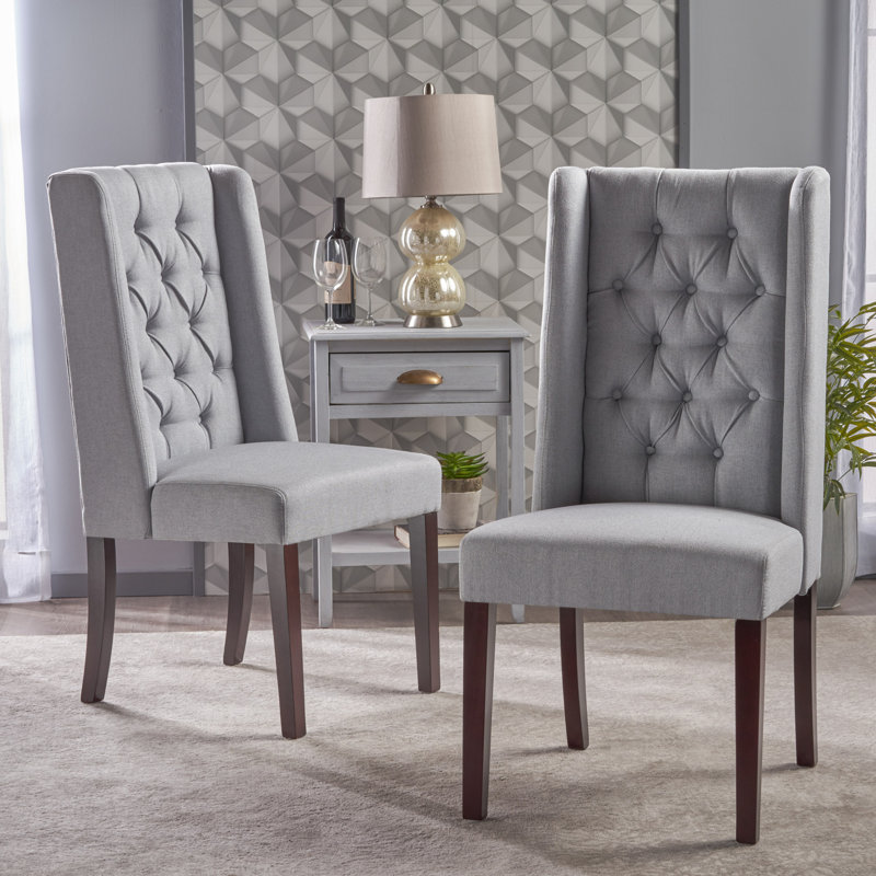 Ensemble de 2 chaises de salle à manger, Gris clair