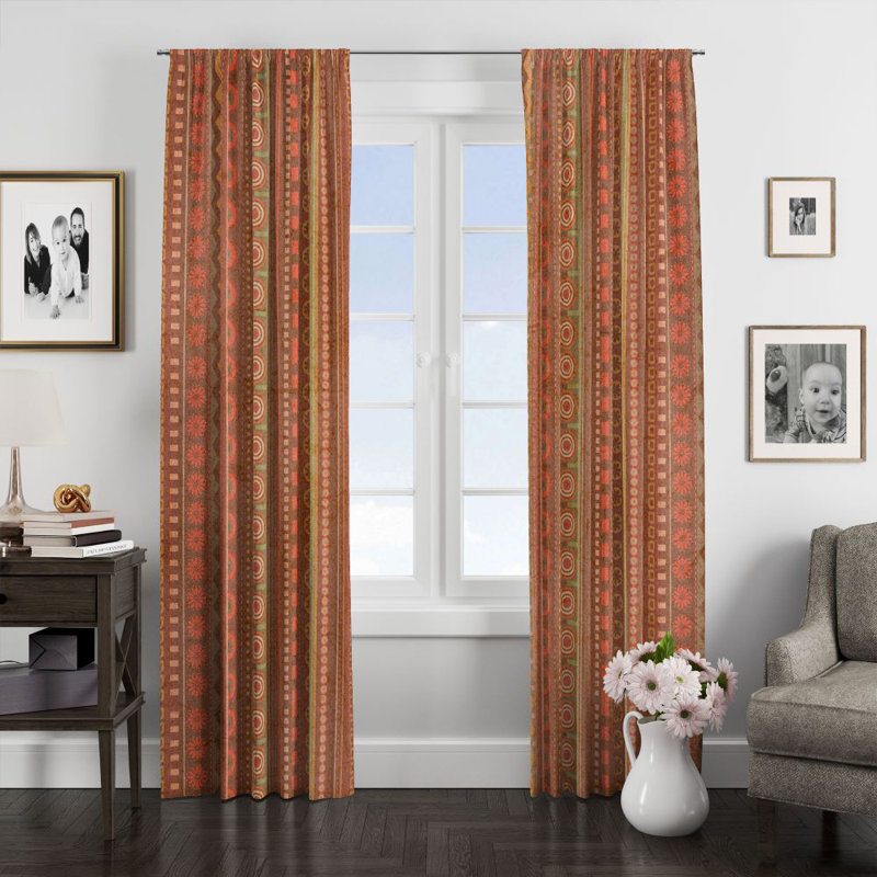 Panneaux de rideaux géométriques semi-transparents, L 40 po x L 82 po