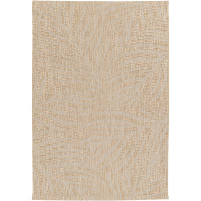 Floral Ribbed Indoor / Outdoor Area Rug