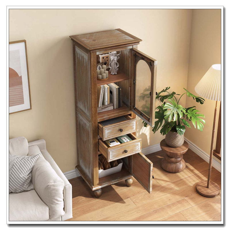 Armoire de rangement Farmhouse, Blanc ancien